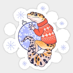 Leopard Gecko in a sweater Sticker